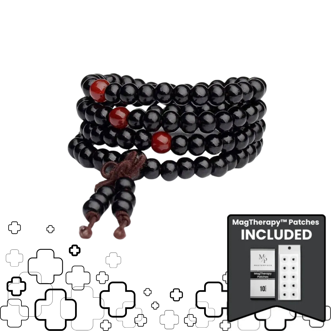 MagTherapy™ Mens 18k Sandalwood Beaded Slimming Bracelet Kit