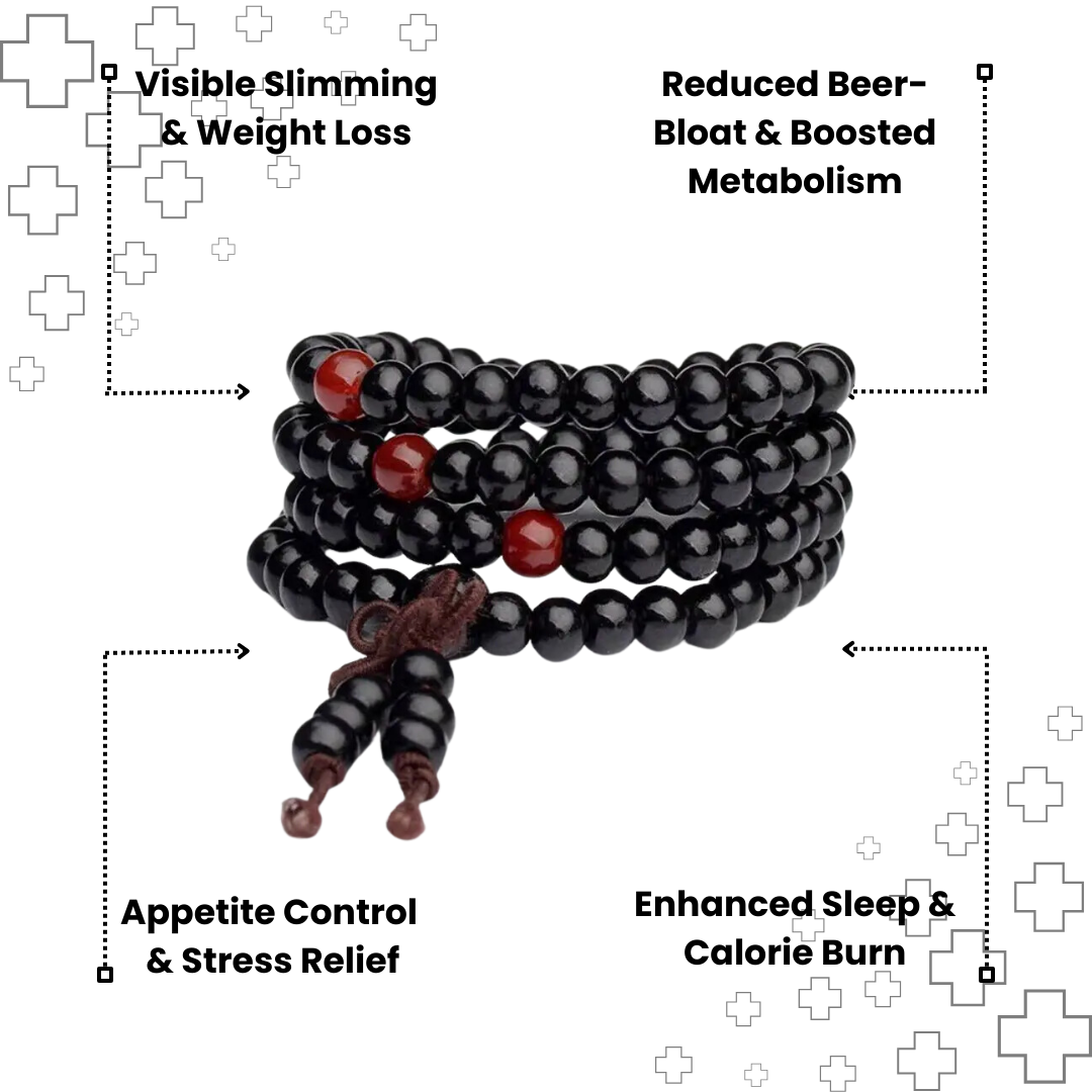 MagTherapy™ Mens 18k Sandalwood Beaded Slimming Bracelet Kit