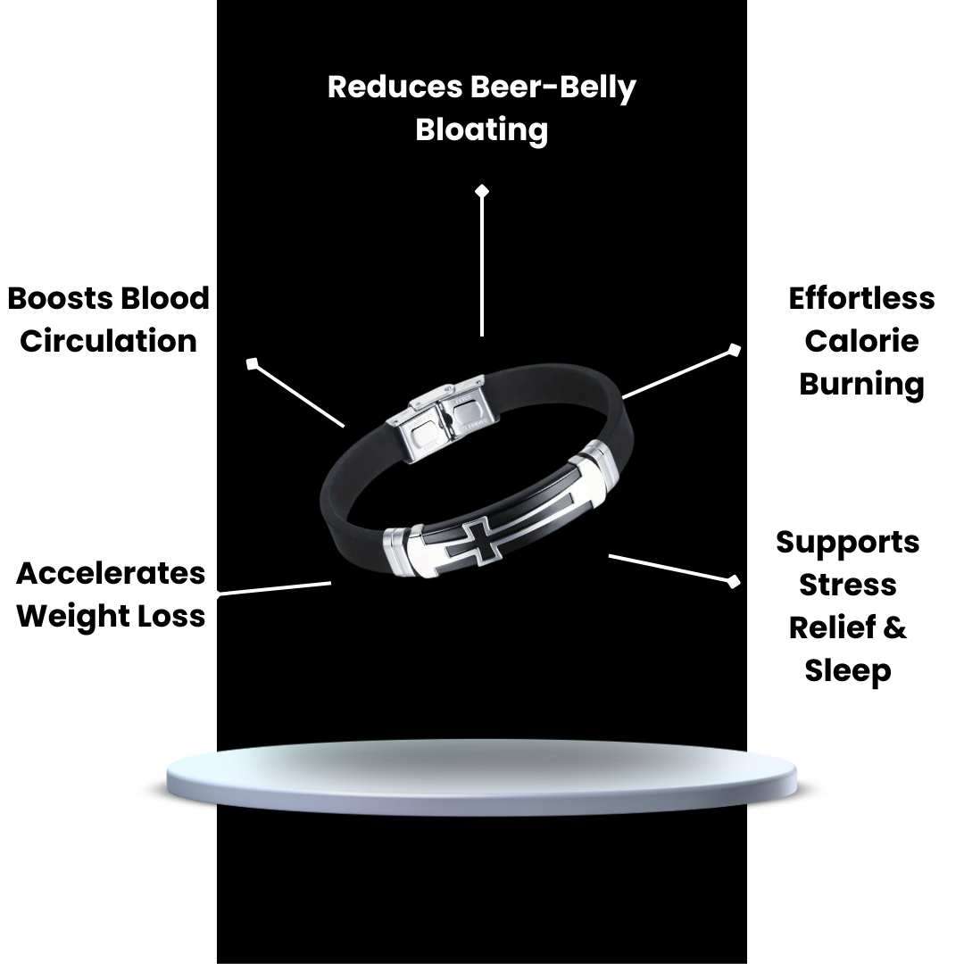 MagTherapy™ Mens 18k Steel Cross Slimming Bracelet Kit