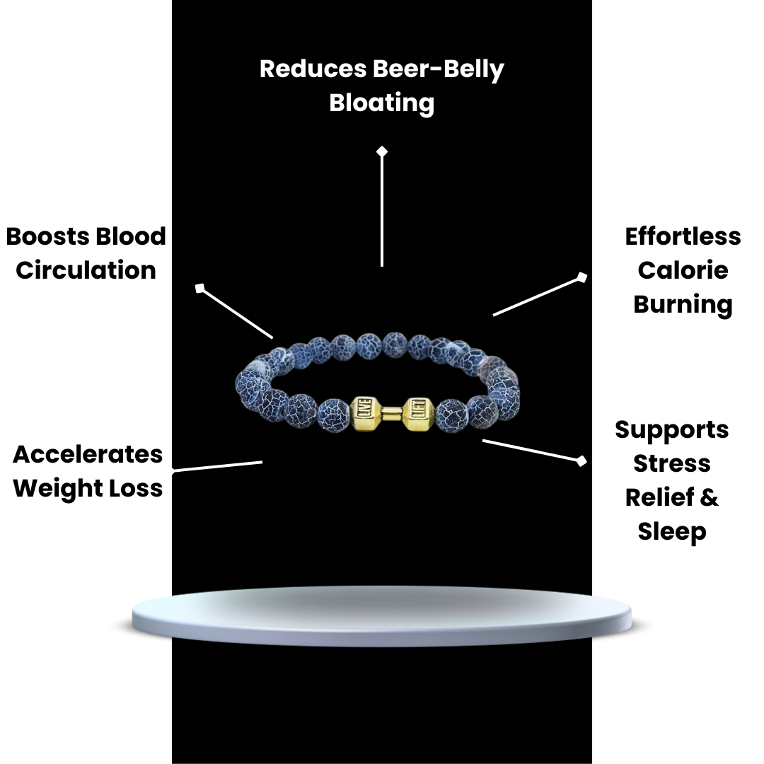 MagTherapy™ Men's 18k Beaded Dumbbell Slimming Bracelet Kit