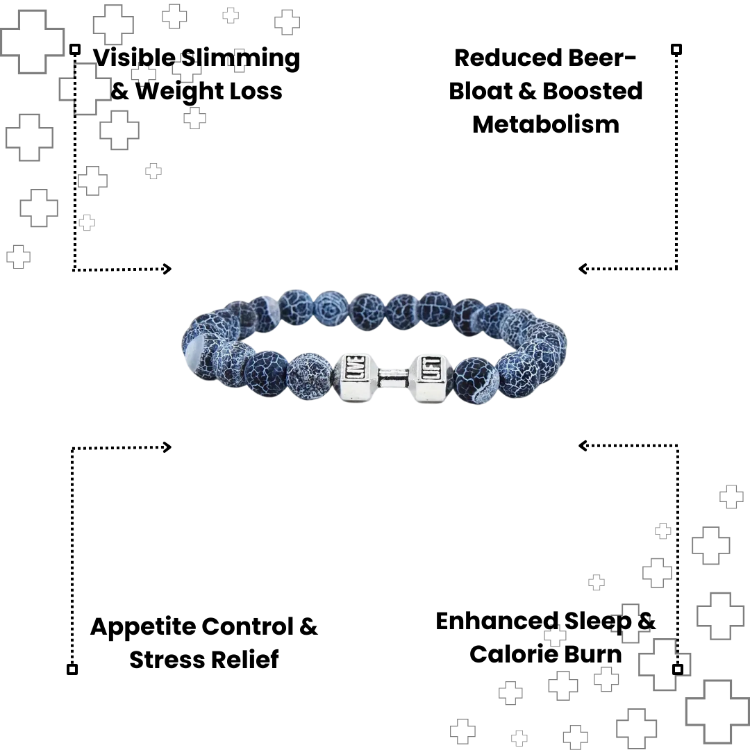 MagTherapy™ Men's 18k Beaded Dumbbell Slimming Bracelet Kit