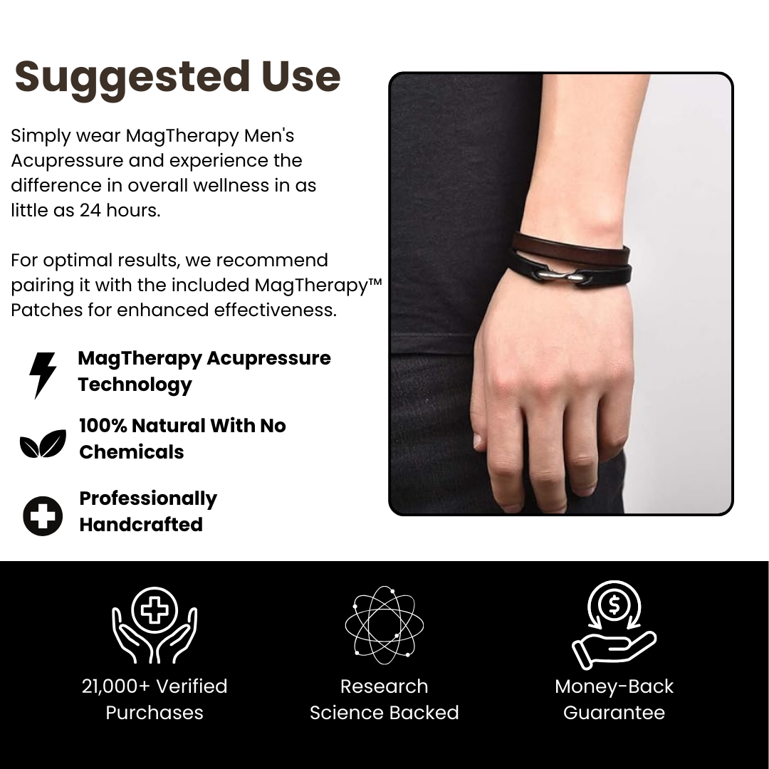 MagTherapy™ Mens Geniune Leather Slimming Bracelet Kit