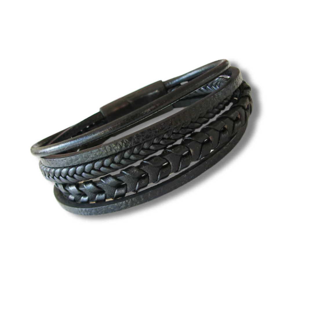 MagTherapy™ Mens Intricate Leather Slimming Bracelet Kit