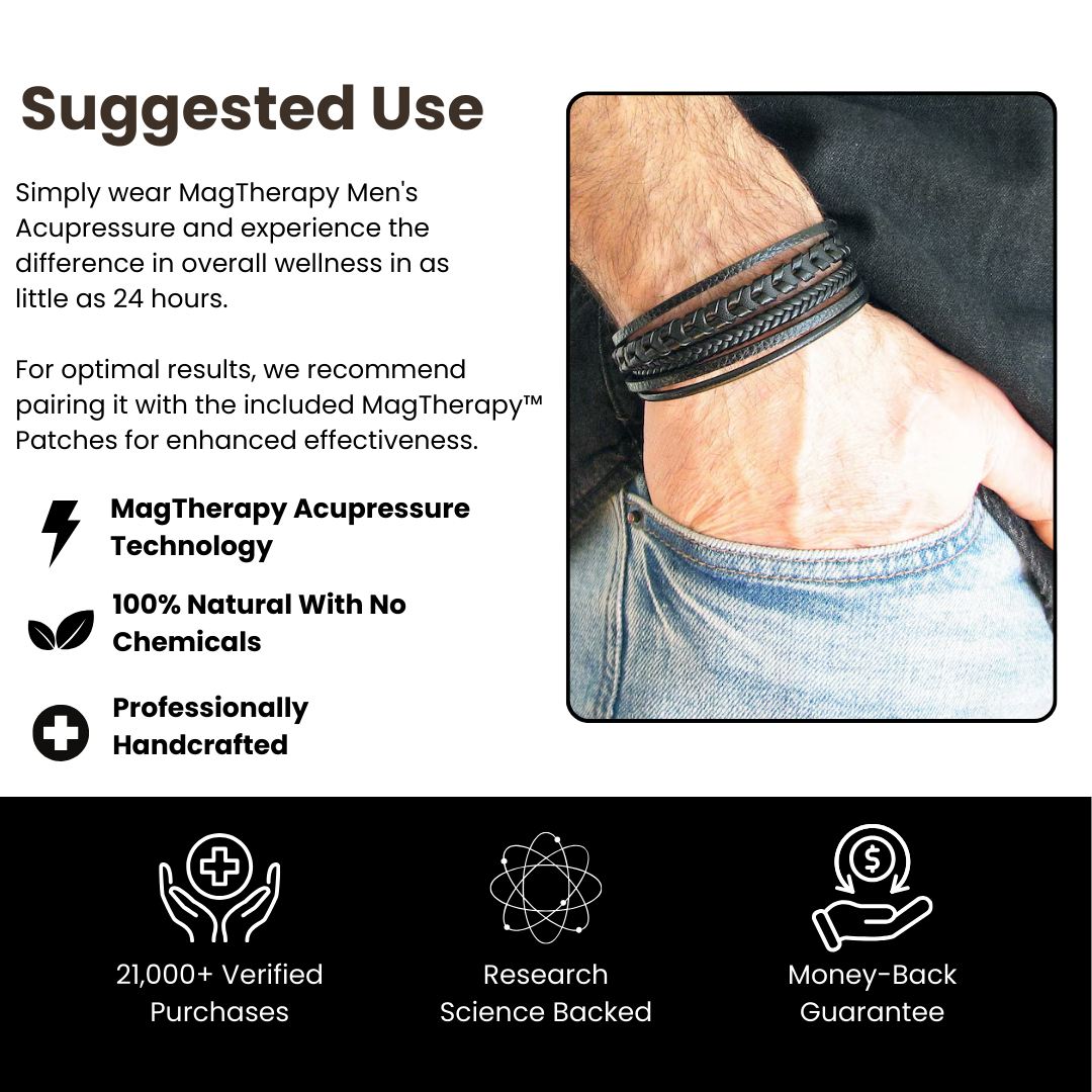 MagTherapy™ Mens Intricate Leather Slimming Bracelet Kit