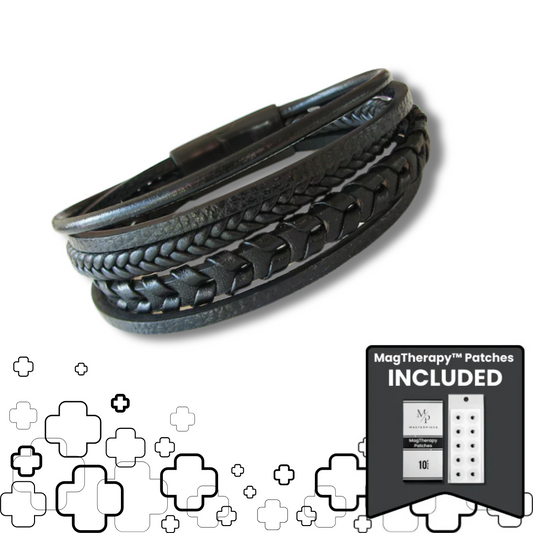 MagTherapy™ Mens Intricate Leather Slimming Bracelet Kit