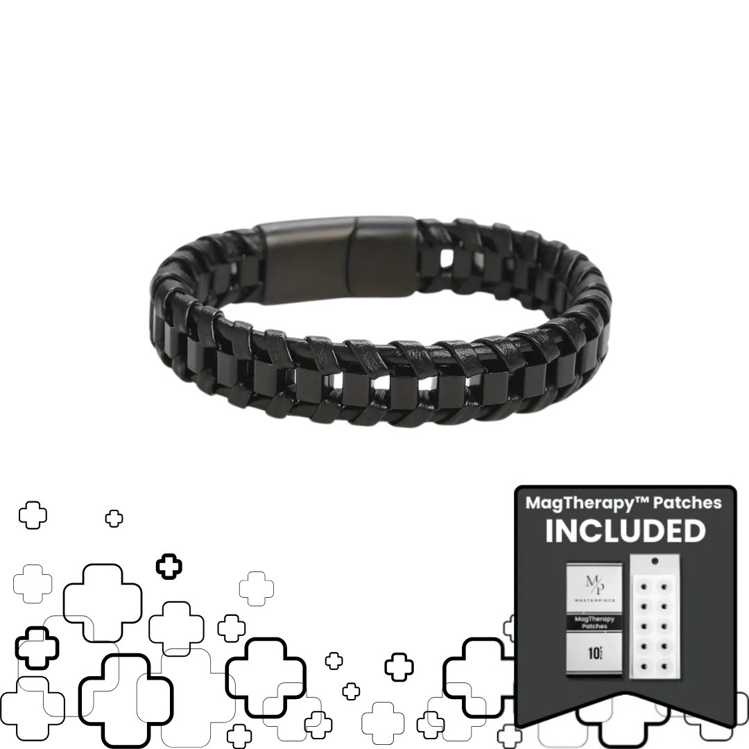 MagTherapy™ Mens 18k Braided Leather Slimming Bracelet Kit