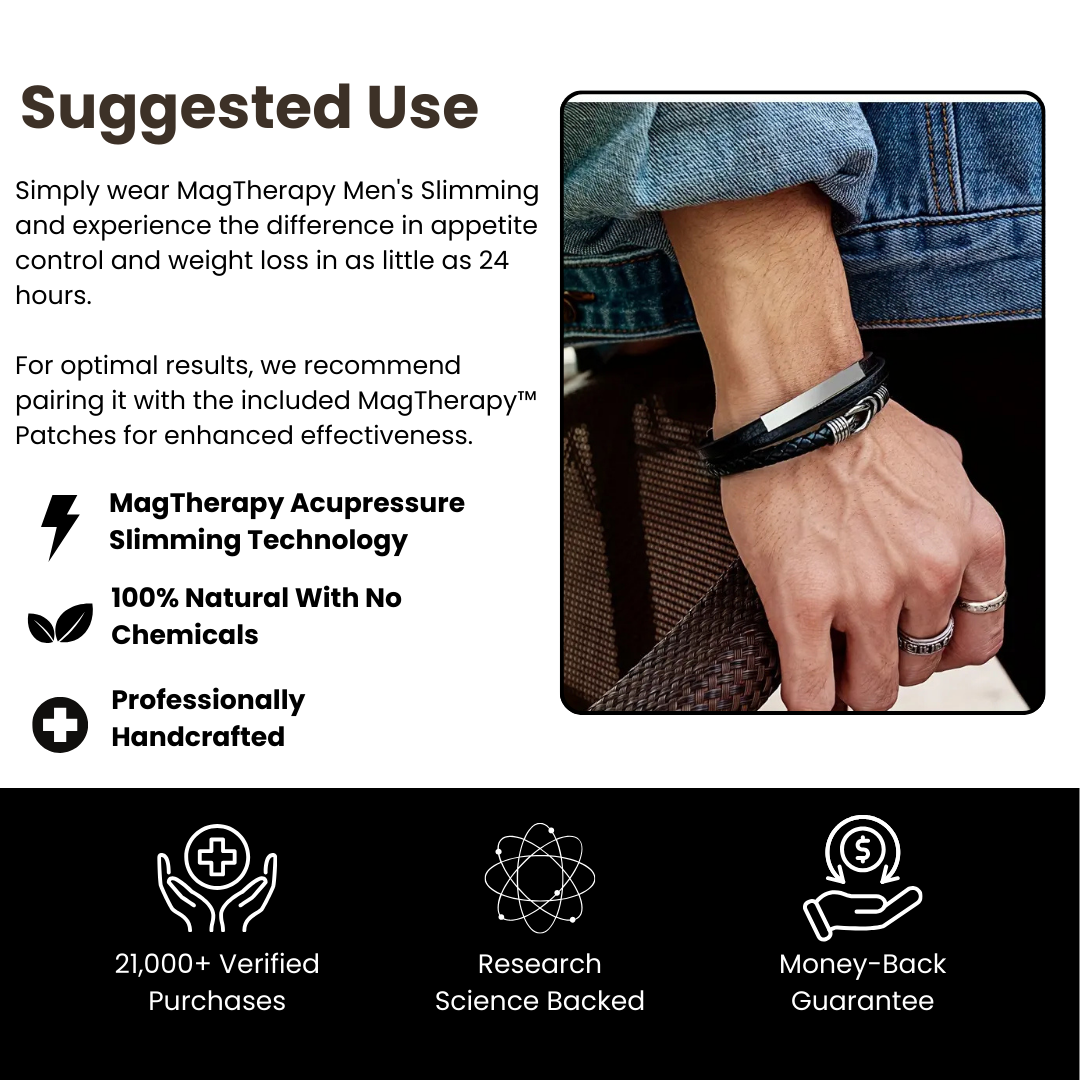 MagTherapy™ Mens Leatheron Slimming Bracelet Kit