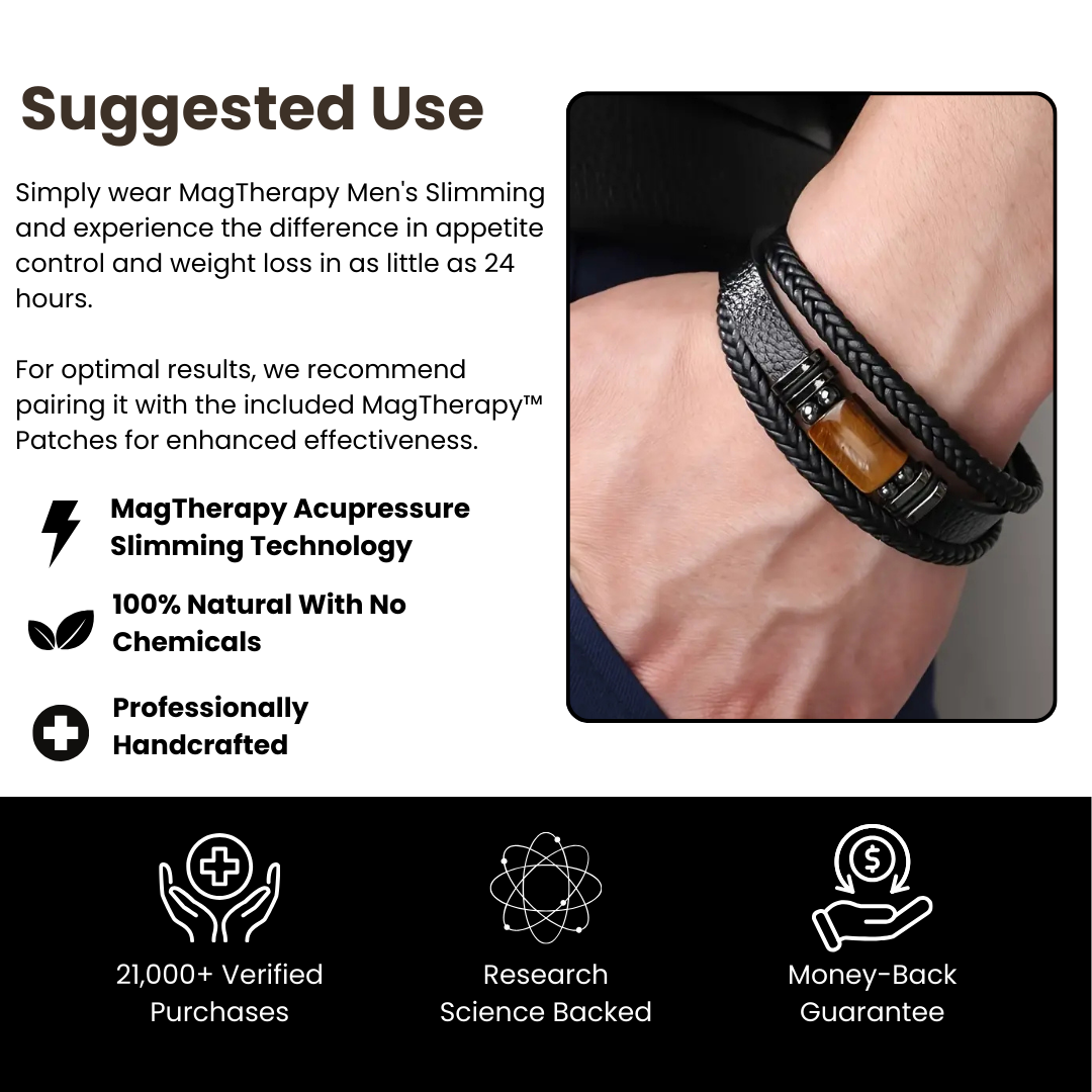 MagTherapy™ Mens Multova Leather Slimming Bracelet Kit