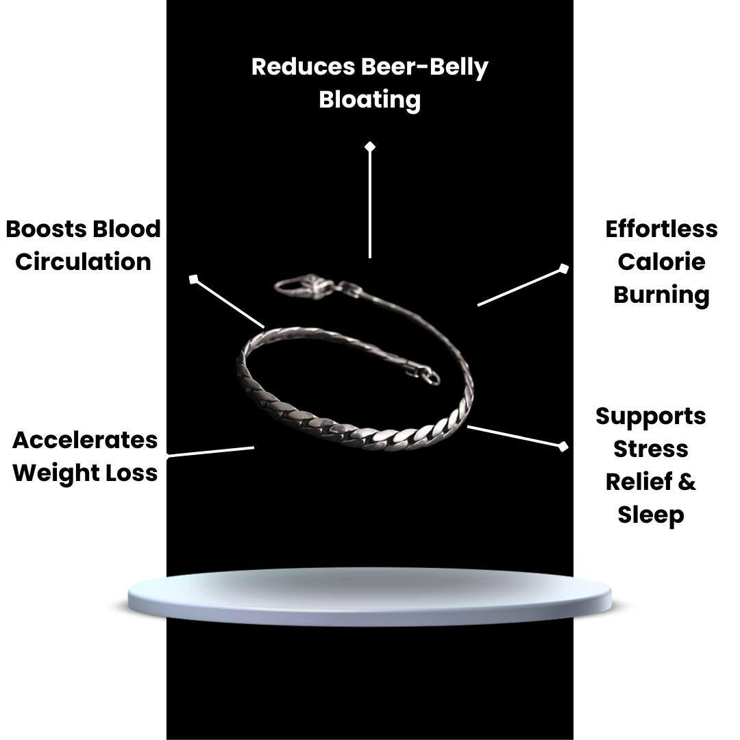 MagTherapy™ Mens 18k Silver Mininalistic Slimming Bracelet Kit