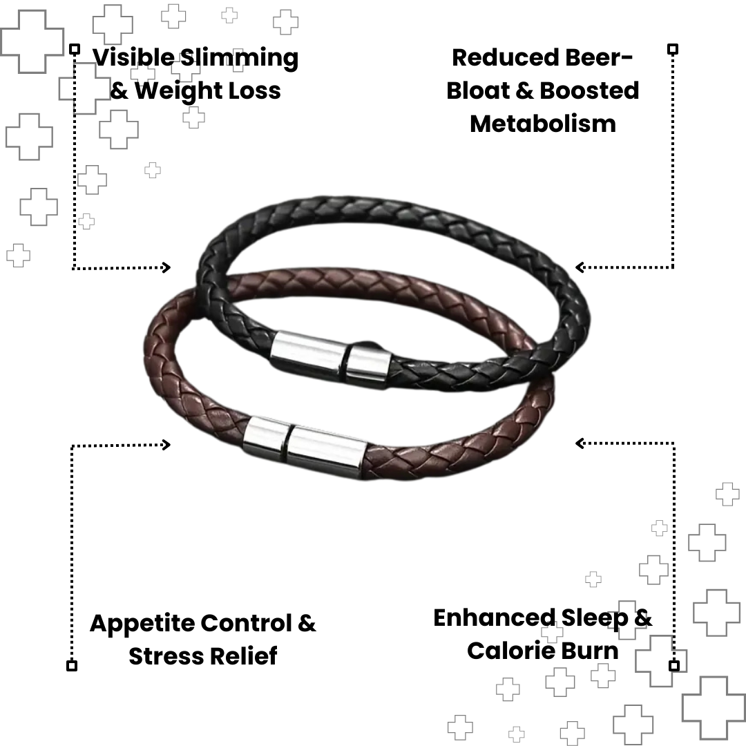 MagTherapy™ Men's 18k Retro Braided Slimming Bracelet Kit