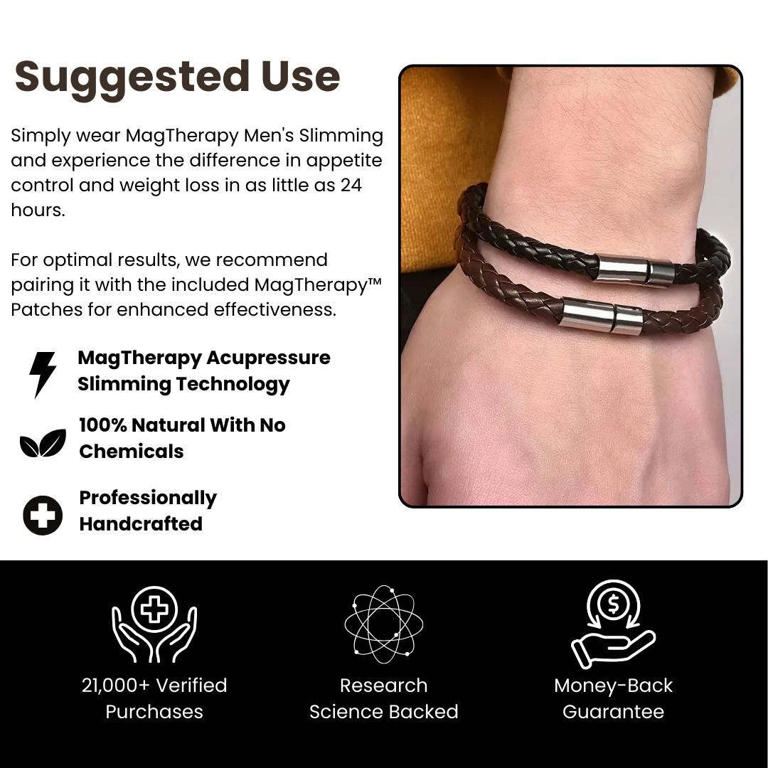 MagTherapy™ Men's 18k Retro Braided Slimming Bracelet Kit