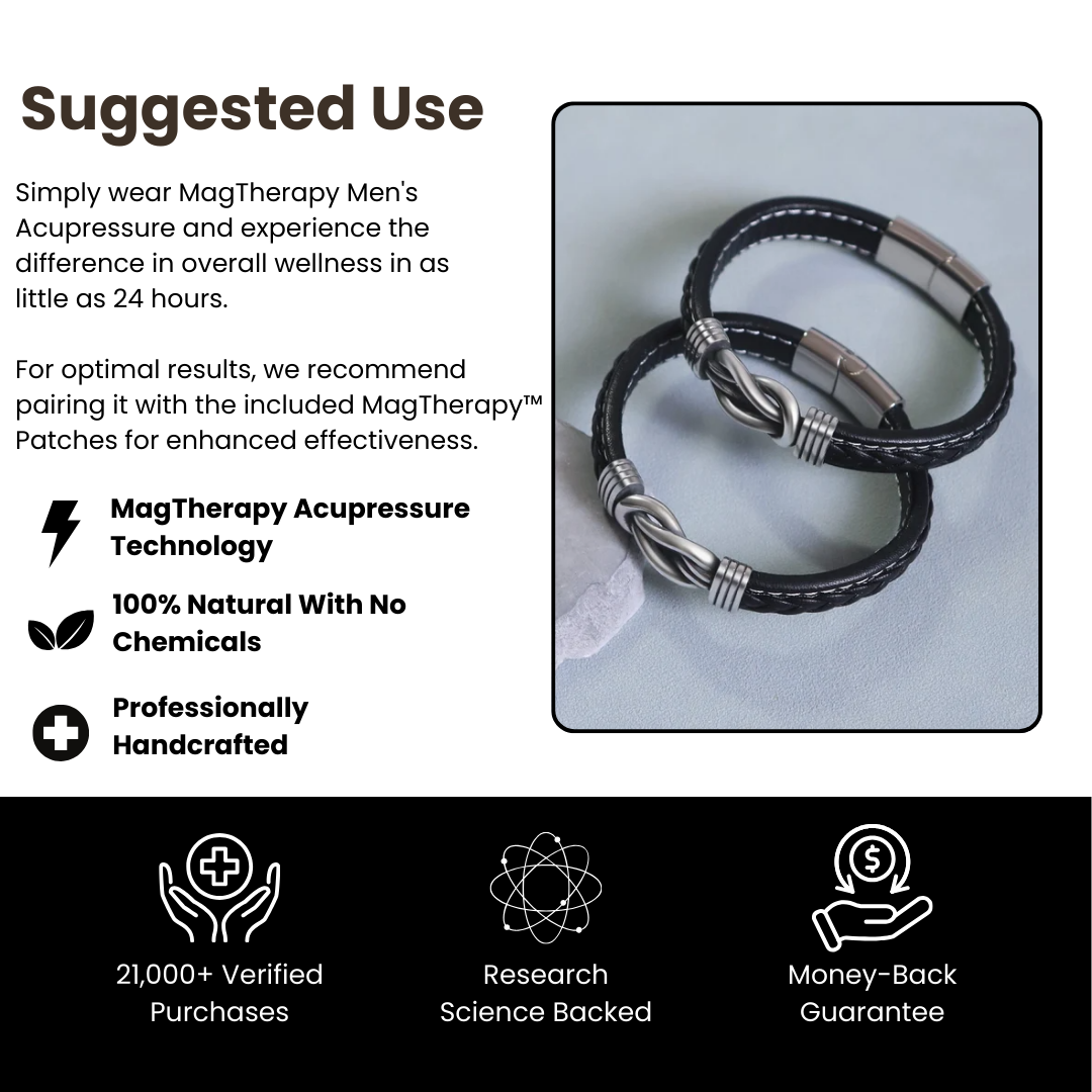 MagTherapy™ Mens Infinity Leather Slimming Bracelet Kit